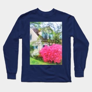 Spring - Magenta Azaleas in Garden Long Sleeve T-Shirt